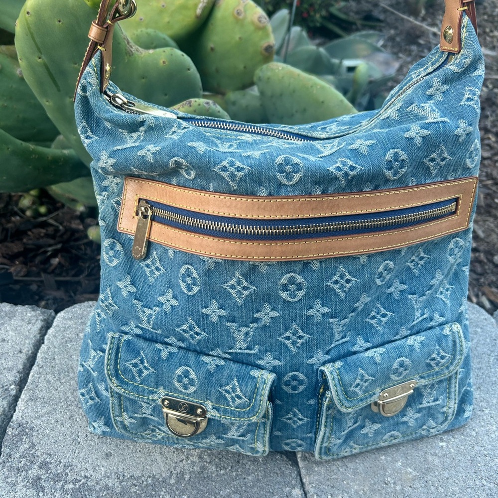 Louis Vuitton Monogram Denim Baggy GM Shoulder Bag
